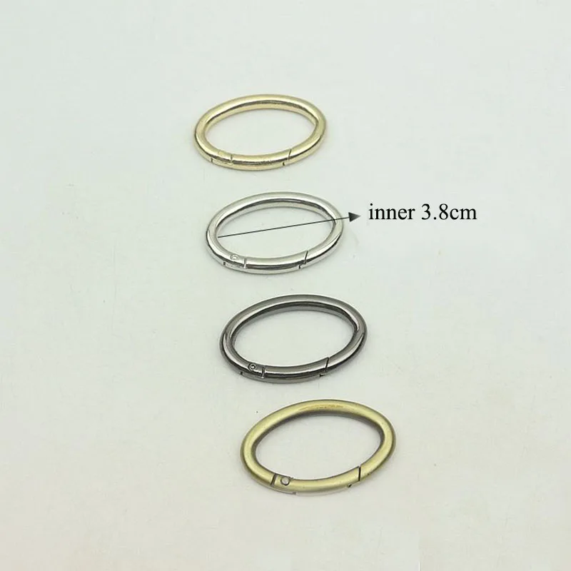 

20pcs 38mm Metal Oval Spring O Ring Buckles Openable Keyring Dog Snap Trigger Clasp Clip Bag Belt Leather Craft DIY Bag Parts