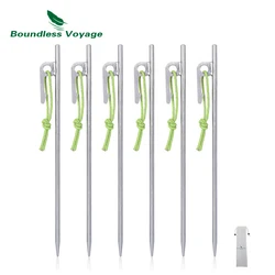 Boundless Voyage Camping Titanium Alloy Tent Stakes Outdoor Hiking Climbing Canopy Nails Awning Pegs 20cm 6pcs