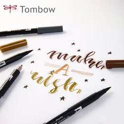 1pc Japan Tombow ABT Dual Head Design Brush Pen Colorful Art Marker Pen Artist Painting Supplies Brown Grey Color Tones