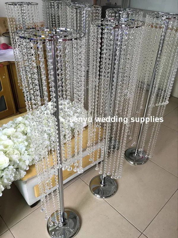 8pcs Gold Column Flower Riser Flower Vase Table Centerpiece Wedding Supplies Wedding Centerpieces Table Decorations  senyu0716