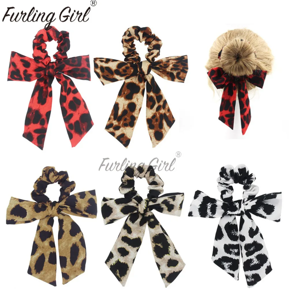 

Furling Girl 1 PC Leopard Bowknot Elastic Hair Bands Multi Functional Headbands Bow Hair Scrunchies Hair Accessories