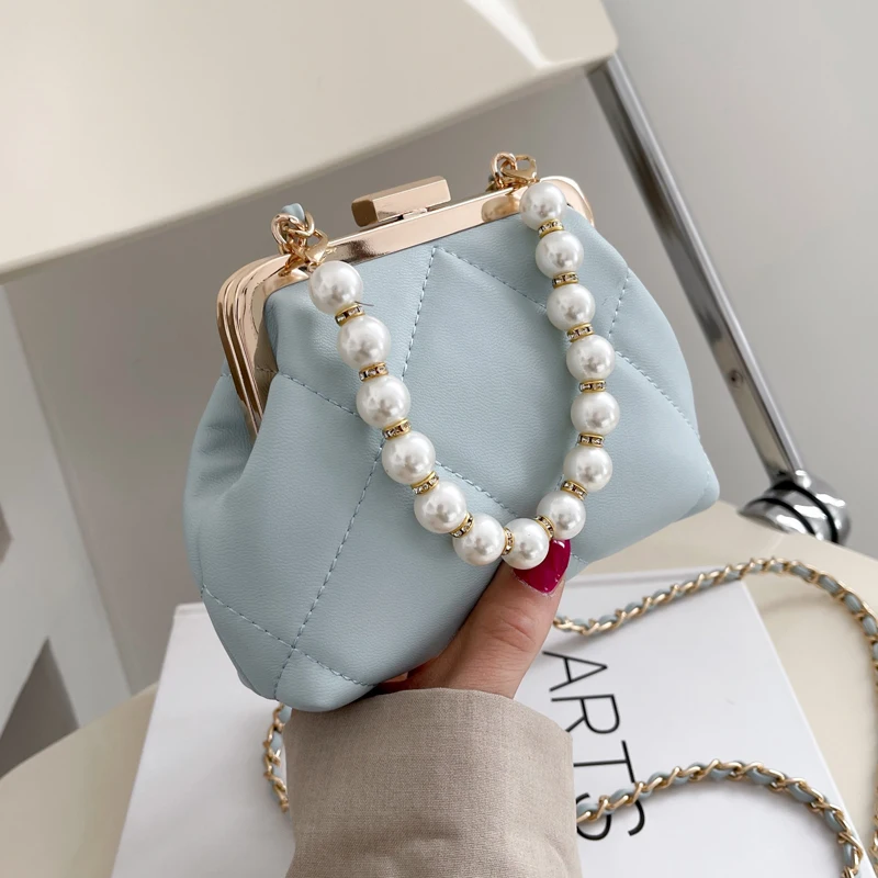 

Women's Party Clutch Wedding Crossbody Bag Totes Stylish Pearl Clip Bag 2021 Evening Handbags Shoulder Bags Summer Beach Bag