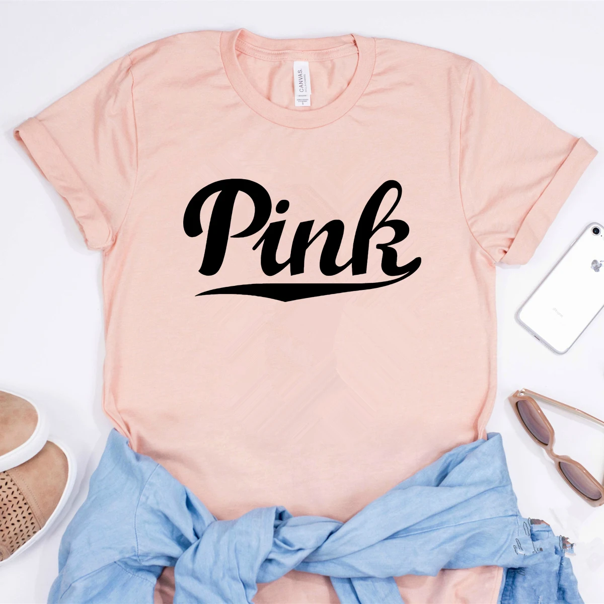 Women PINK Graphic Tee Pink Letter Shirt VS Oversized Tops Ladies Harajuku Shirts Summer Casual Tees