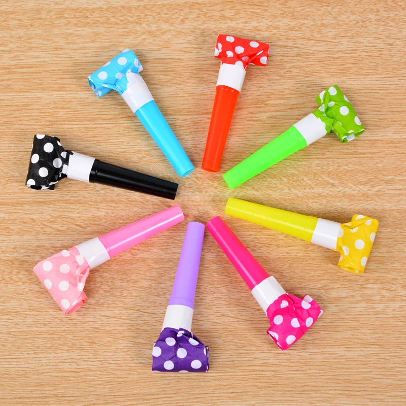 Wholesale 6.5cm Dot Paper Blowing Dragon Children Adults Festival Celebration Birthday Party Supplies Color Whistle Boost Props