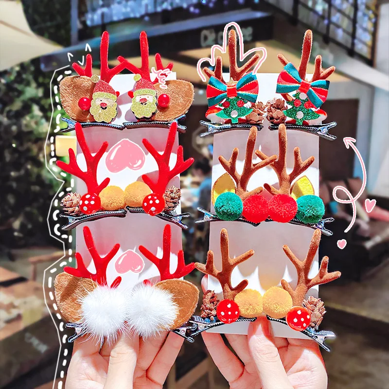 Cute Antlers Dog Cat Kid Hari Accessories Christmas Supplies for Pets Girls Santa Claus Puppy Mascotas Hairpin Hearwear