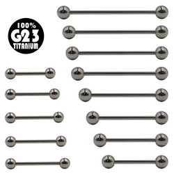 G23 Solid Titanium Barbell Ring Tongue Bar Ear Tragus Cartilage Earrings Ear Industrial Barbell Nipple Bar Body Piercing Jewelry