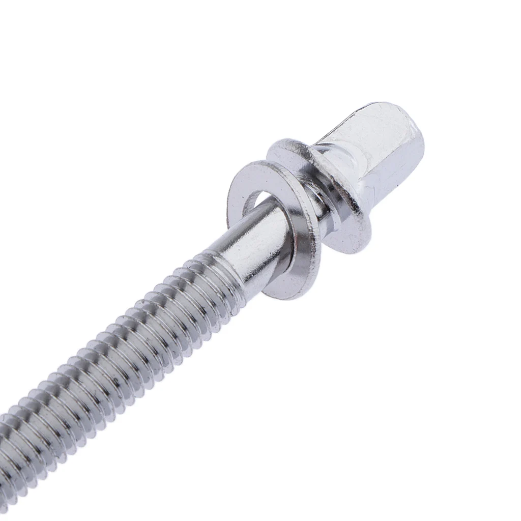 35mm 40mm 45mm 50mm Imperial 7/32 Drum Tension Rod with Washers Drum Screws Tom Drum Hoop Bass Drum Hardware Silver Color 24pcs