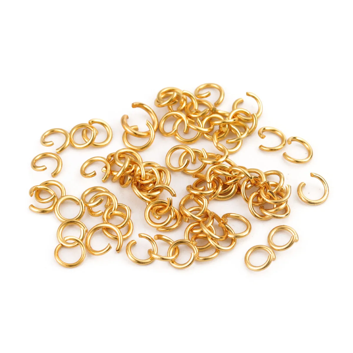 100–200 Stück goldfarbene Spaltringe aus 304L-Edelstahl, offene Biegeringe für Schmuckherstellung, DIY-Halskette, Bastelzubehör – Detail 6