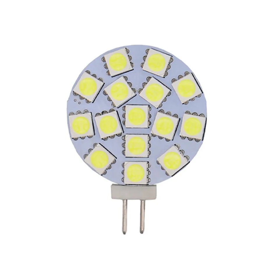 50Pcs Bi-pin G4 Side Plug 15 LEDs SMD 5050 LED Bulb Warm White 12V AC/DC For #875#877 RV Interior/Ceiling / Porch Lights Replac