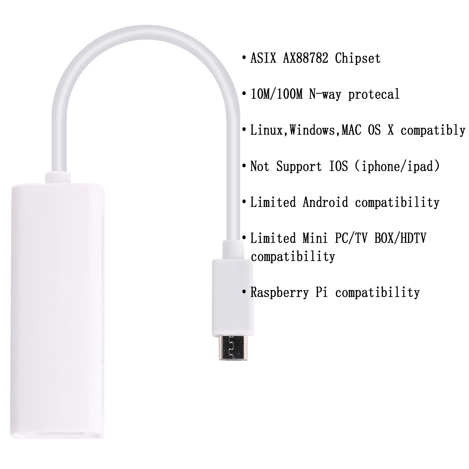 Typ C USB zu RJ45 Lan Ethernet Adapter 100Mbps Asix AX88772B AX88772 Lan Konverter 10M 100M