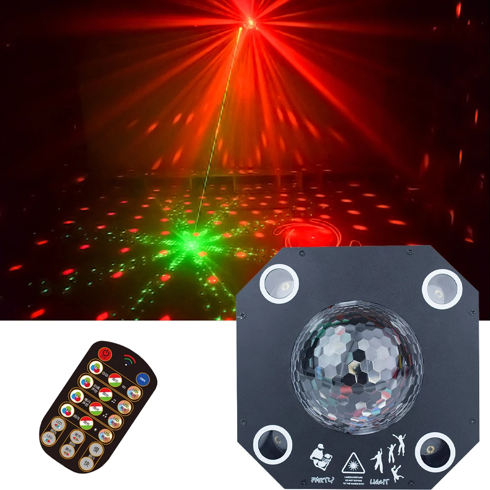 Magie Ball + Laser 2IN1 Laser Licht 8X3W RGBW 4IN1 LED Bühne Licht Disco Dj Wirkung Party Licht Für Hochzeit geburtstag Weihnachten