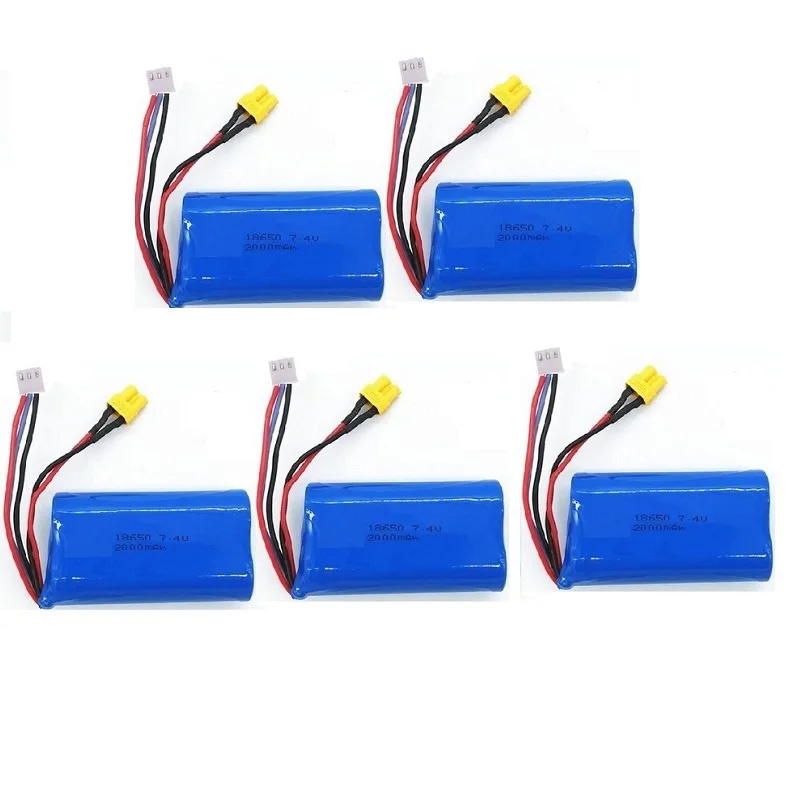 7,4 V 2000mAh 18650 2S Lipo Batterie XT30 stecker für HUINA 580 550 582 583 1580 1583 1580-005 Henglong RC autos lkw zubehör