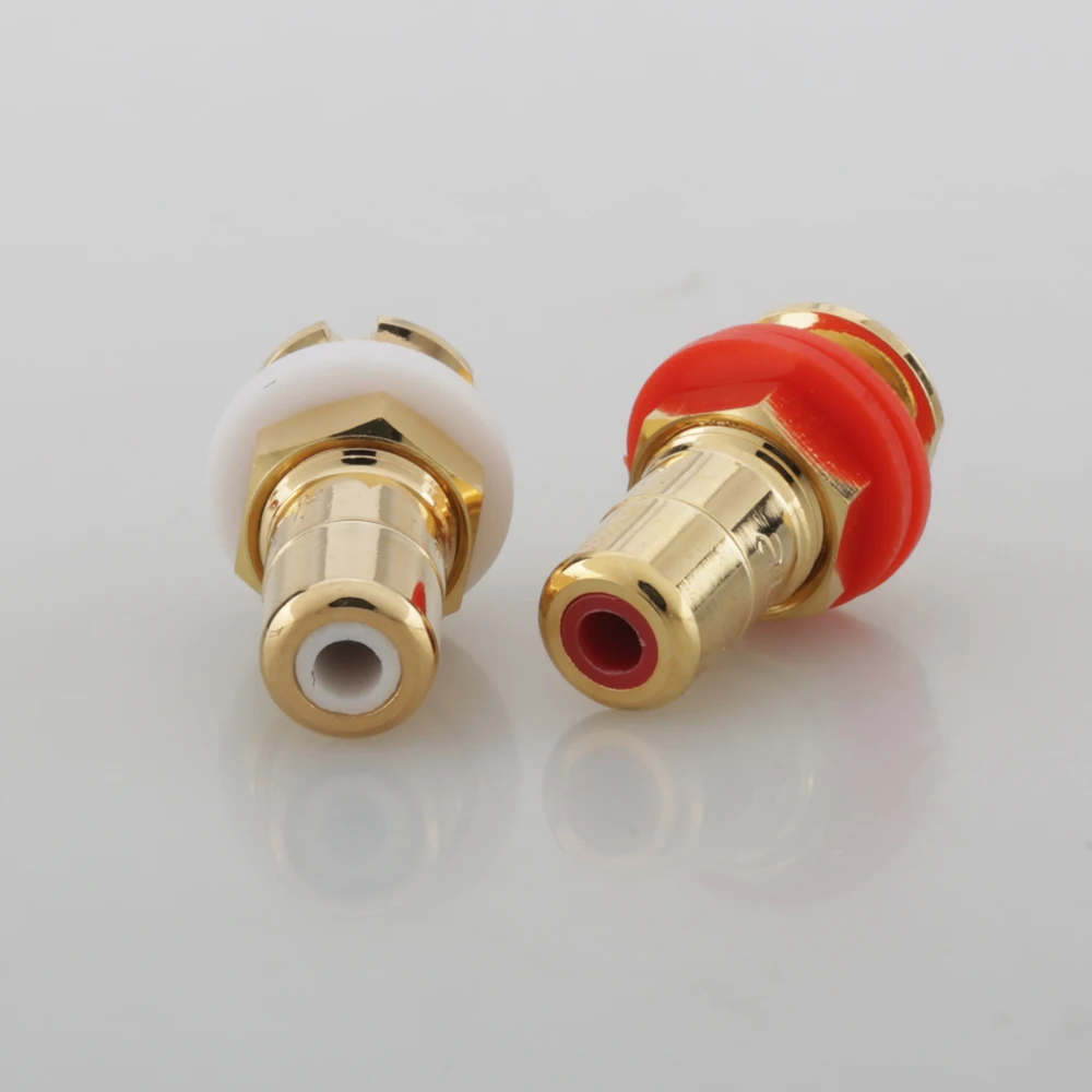 4PCS Audiocrast Socket Rca Socket brass Gold Plated RCA Socket HIFI RCA Socket RCA JACK Adapter