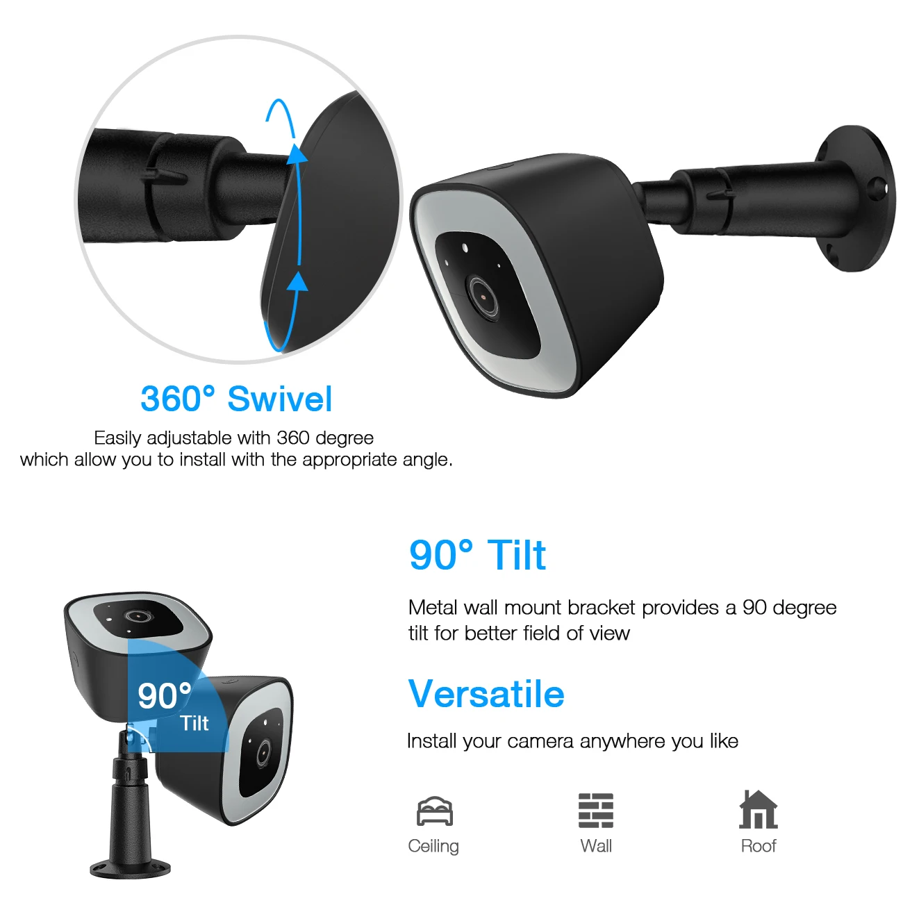 Support mural réglable à 360 ° pour caméra de sécurité wald fy L20, support rapide, housse de protection en silicone WeatherVerde