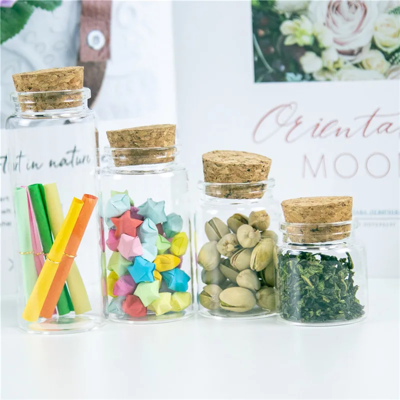 Clear Glass Bottles with Corks Wedding Gift Set