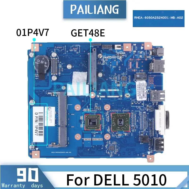 

For DELL 5010 GET48E Laptop Motherboard 01P4V7 6050A2524001 DDR3 Notebook Mainboard