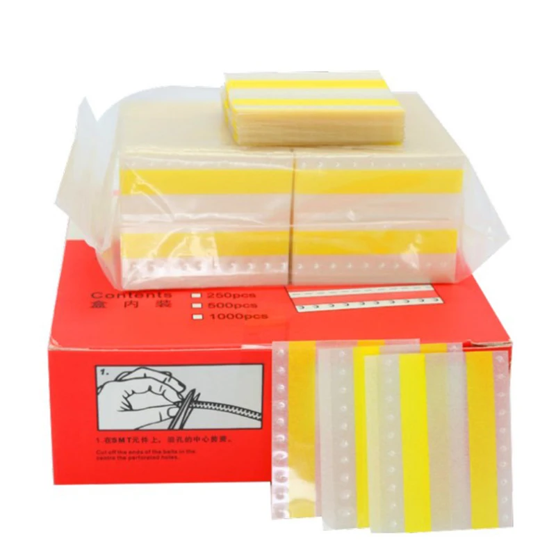 500PC SMT 8mm Double Face Rectangular Splice Tape Surfacd Mounting Film Joining Splicing Yellow Rest Components Exact the Raster