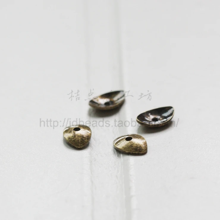 DIY Supply-Solid Brass Finding Oval Bead Cap - 8.7x5.5mm (3099C)
