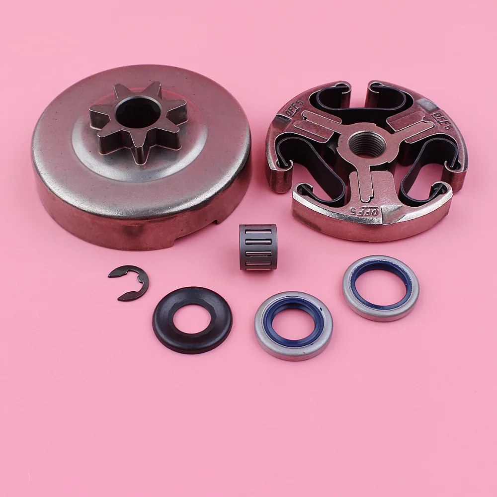 3/8 7T Clutch Drum Washer E-clip Oil Seal Kit For Husqvarna 362 365 371 372 Chain Saw Chainsaw Replacement Spare Part бензопила