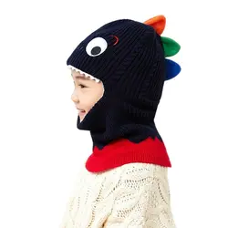 Doitbest 2 Tot 6 Jaar Jongen Meisje Beanie Beschermen Nek Cartoon Dinosaurus Winddicht Gezicht Winter Kind Muts Kids Meisjes oorklep Caps