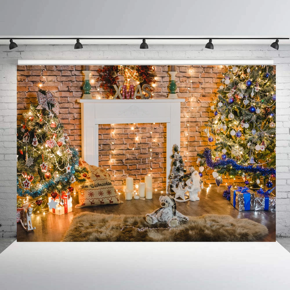 BEIPOTO – toile de fond lumineuse pour noël, décoration d'intérieur, arbre de noël, famille, fête, photo, arrière-plan, photographie, accessoires, b297