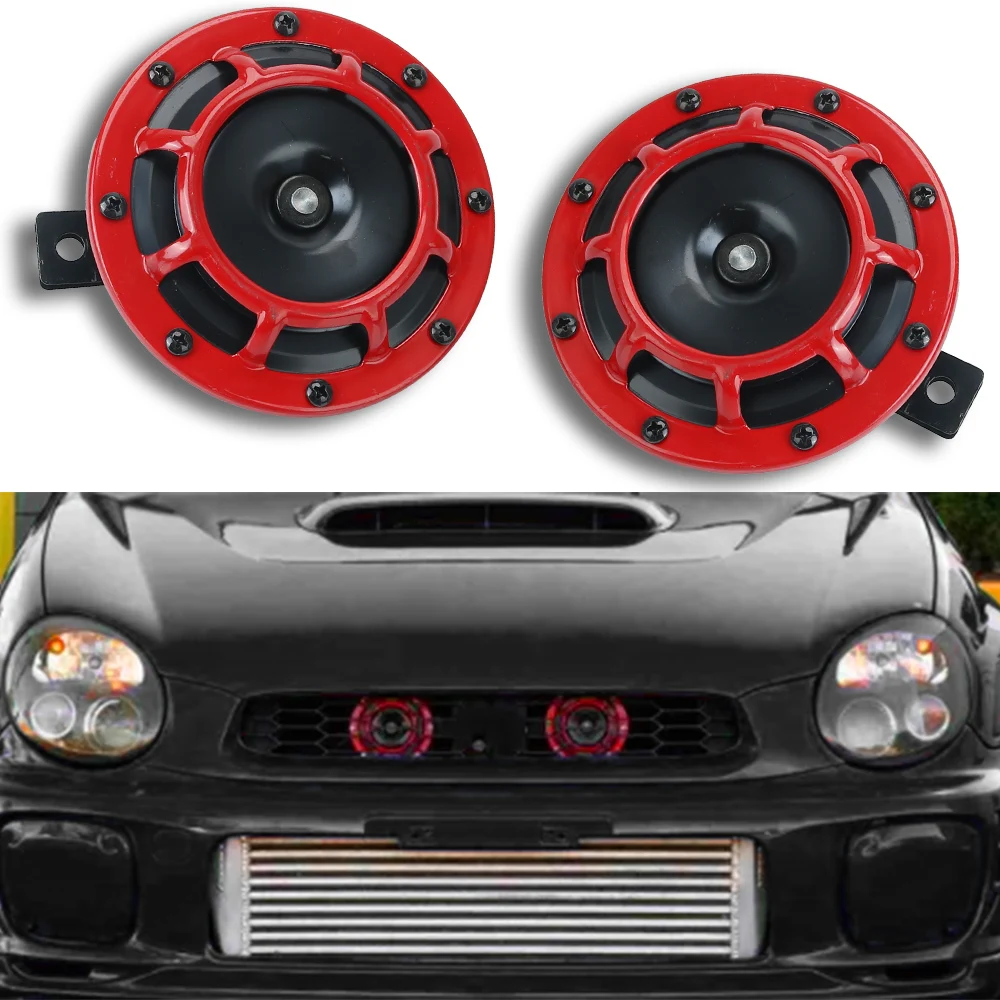 Car Horn 1Pair New Cool Color Scheme Electricity Horn Car Motorcycle Modification Grille Horn 12V 115DB