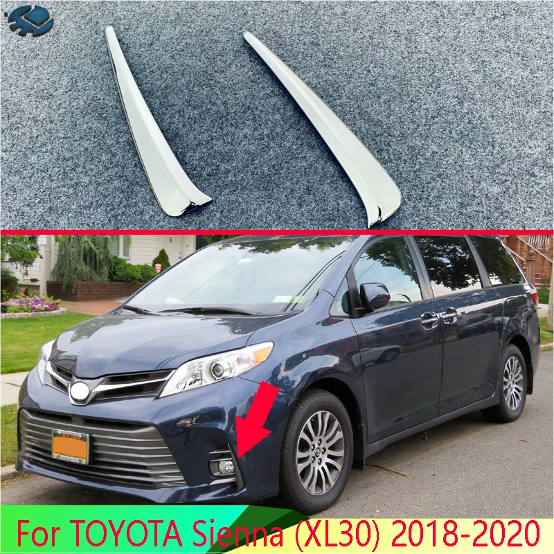 

For TOYOTA Sienna (XL30) 2018-2020 Car Accessories ABS Chrome Front Fog Light Lamp Cover Trim Molding Bezel Garnish Sticker