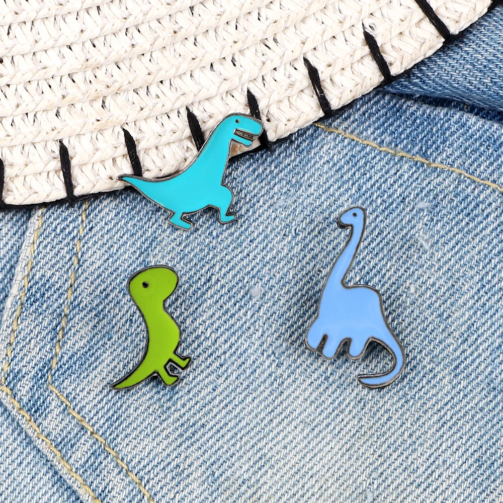 5 pcs /set Fashion Cartoon Dinosaur Enamel Brooch Mini Cute Animal Brooches Pins Clothes Hat Decoration Jewelry For Men Women