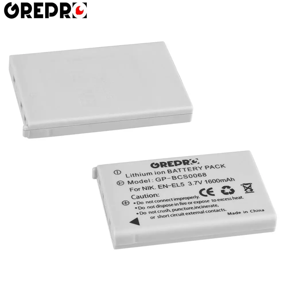 1600mAh EN-EL5 EN EL5 Digital Camera Battery + USB Charger for Nikon Coolpix P4 P80 P90 P100 P500 P510 P520 P530 P5000 P5100 L50