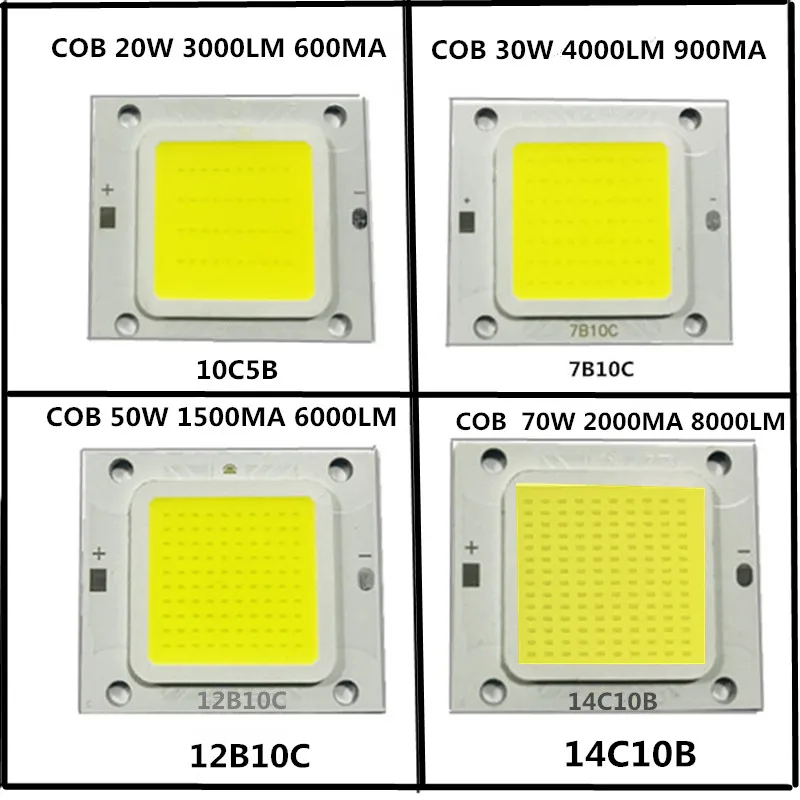 Perles de lampe à puce LED COB, haute puissance, pleine puissance, 4640, 50W, 12B10C, Bloody MA, rouge, bleu, vert, jaune, blanc, budgétaire, 1-20