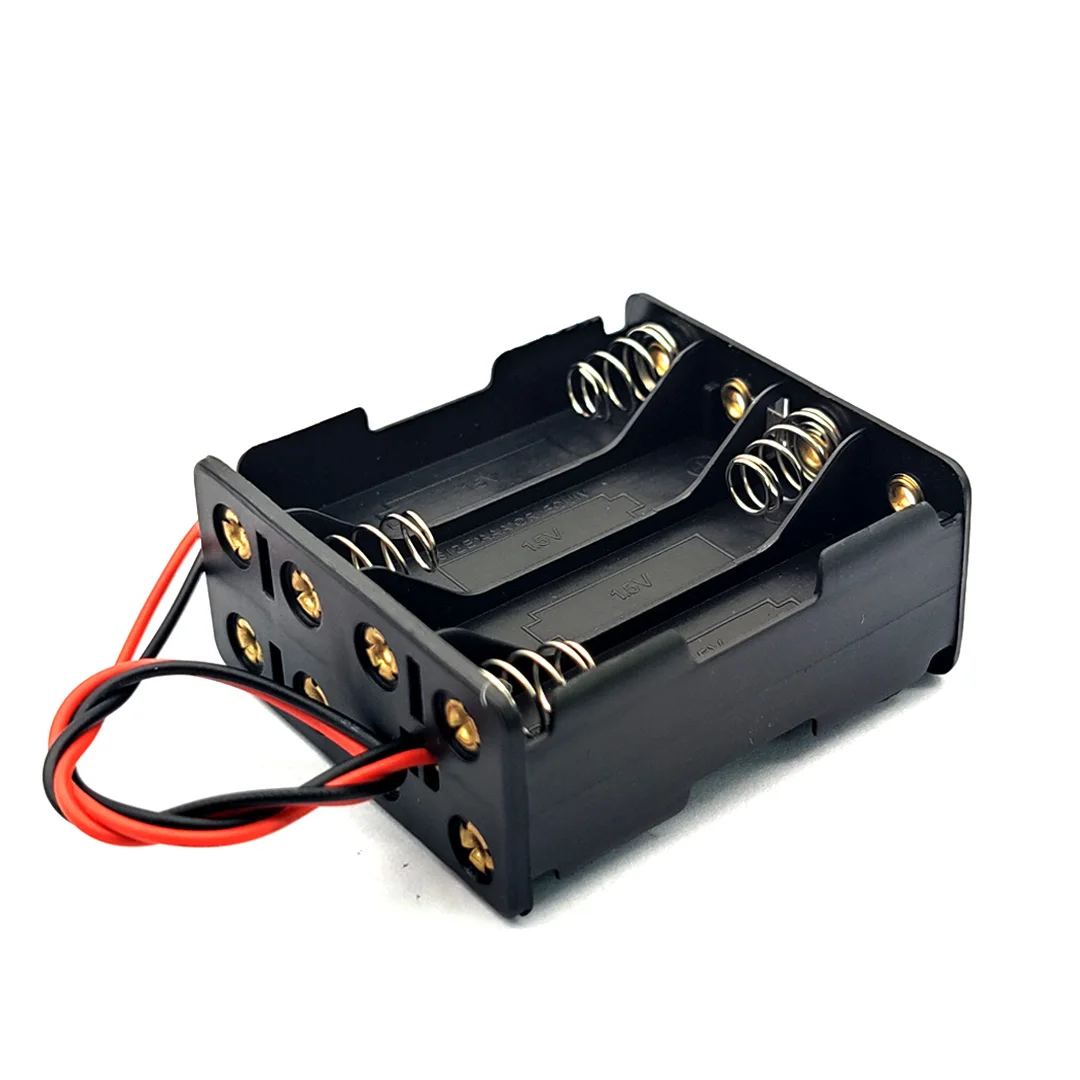 8 x AAA 12V Battery Box Back To Back Holder 8AAA Battery Case AAA Storage Box With Wire Leads
