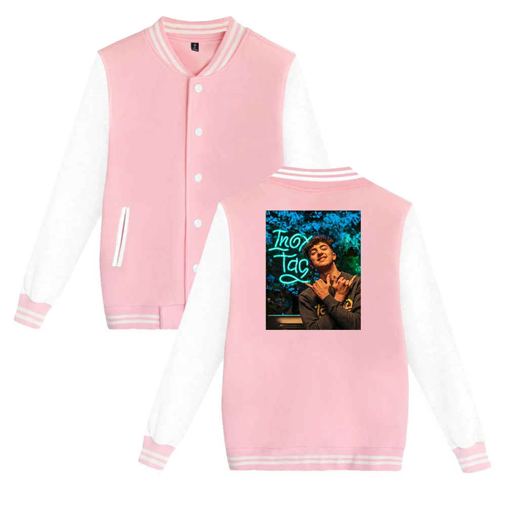 

Inoxtag Print Zip Up Baseball Uniform Fleece Jacket Women Men Harajuku Streetwear Hip Hop Long Sleeve Pink Hoodie Sweatshirts