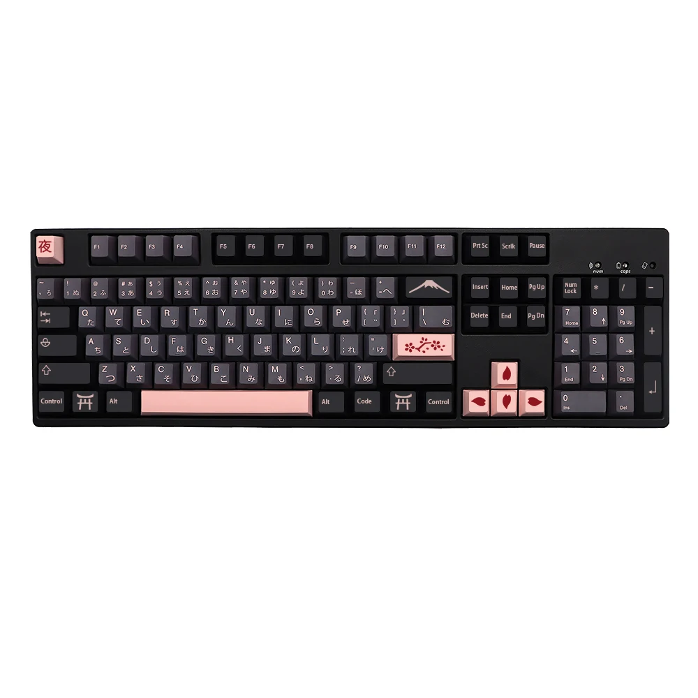 Capuchons de clavier Sakura en pbt, japonais, pour clavier mécanique, GMK-KEY nuit, gmk, dz60/RK61/64/gk61/68/75/84/87/96/980/104/108