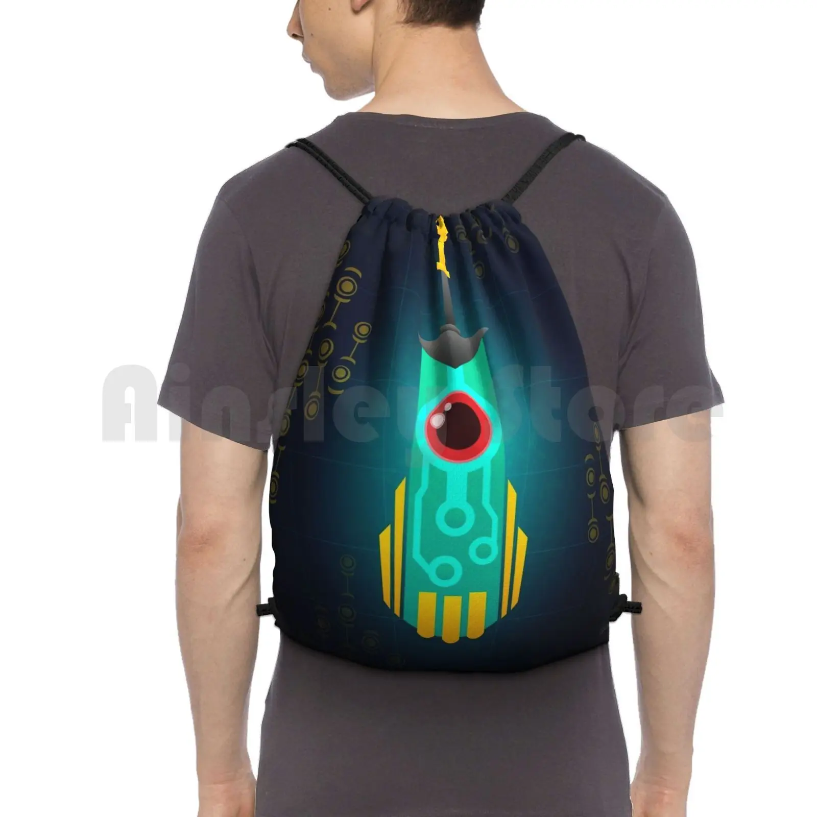 

Transistor Backpack Drawstring Bag Riding Climbing Gym Bag Transistor Sword Game Videogames Supergiant Supergiant Games