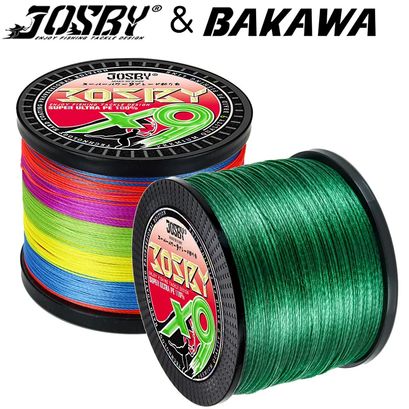 JOSBY 9 Strands Fishing Line NEW Braided PE Super Strong For Lake Sea 500M 300M 1000M 100M 100%  Multifilament Wire Woven Thread