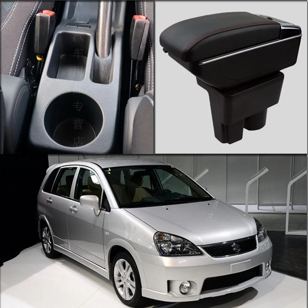 Dla Suzuki Liana A6 podłokietnik ze schowkiem centralny pojemnik do przechowywania sklepu z uchwytem na kubek popielniczka USB Liana A6 podłokietniki box