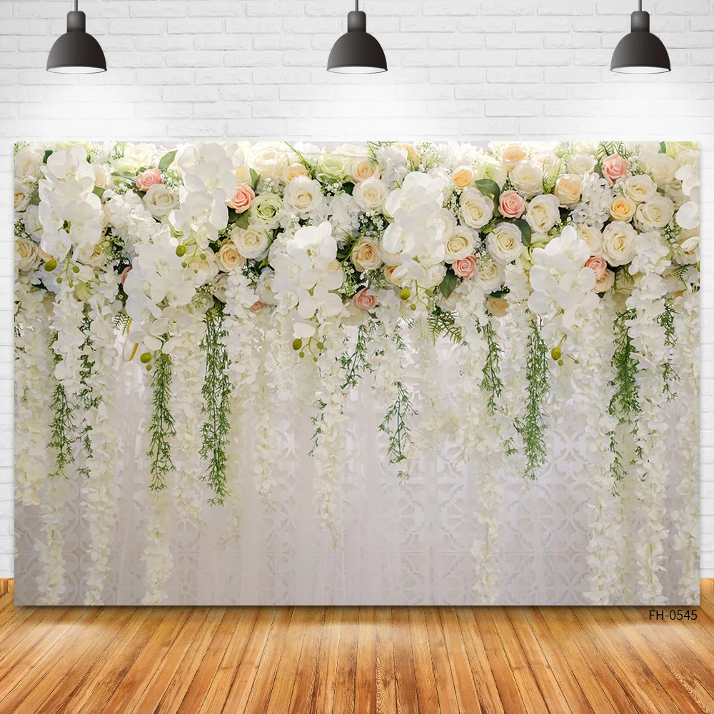 Wedding Party Decoration Photocall Backdrop Flowers Wall Floral Baby Birthday Photography Background For Photo Studio Photophone