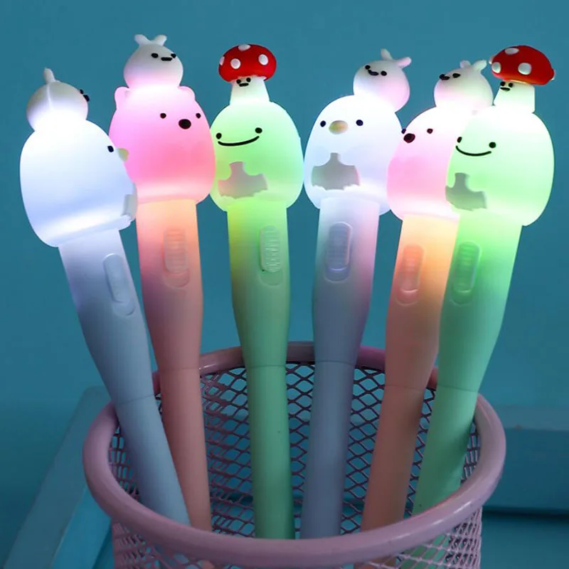 

24 pcs/lot Sumikko Gurashi Light Rotatable Gel Pen Creative 0.5mm black ink Neutral Pen School writing Supplies Promotional Gift