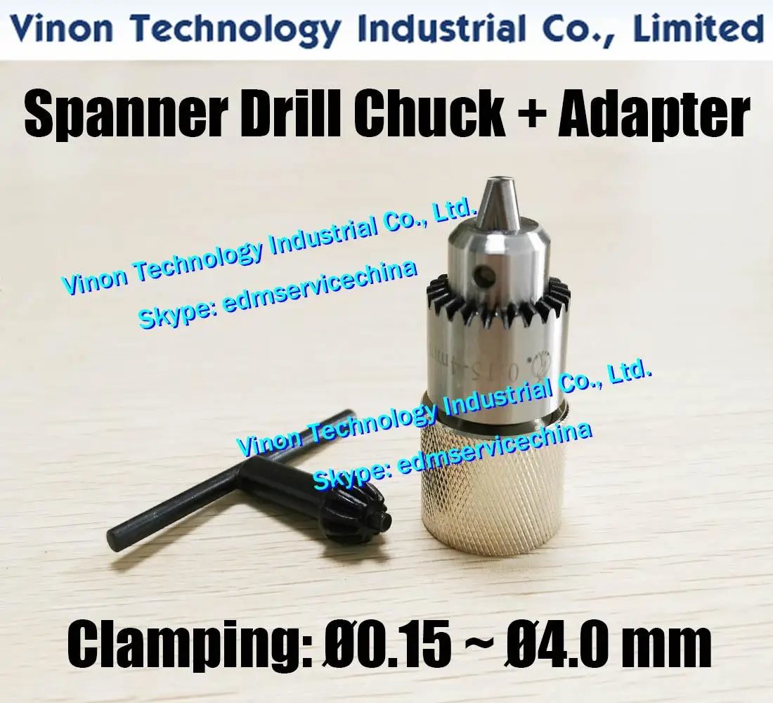 edm E050 Spanner Drill Chuck+Female Adapter Set for Clamping Tube Ø0.15-Ø4.0mm for Small Hole EDM Drilling Machine