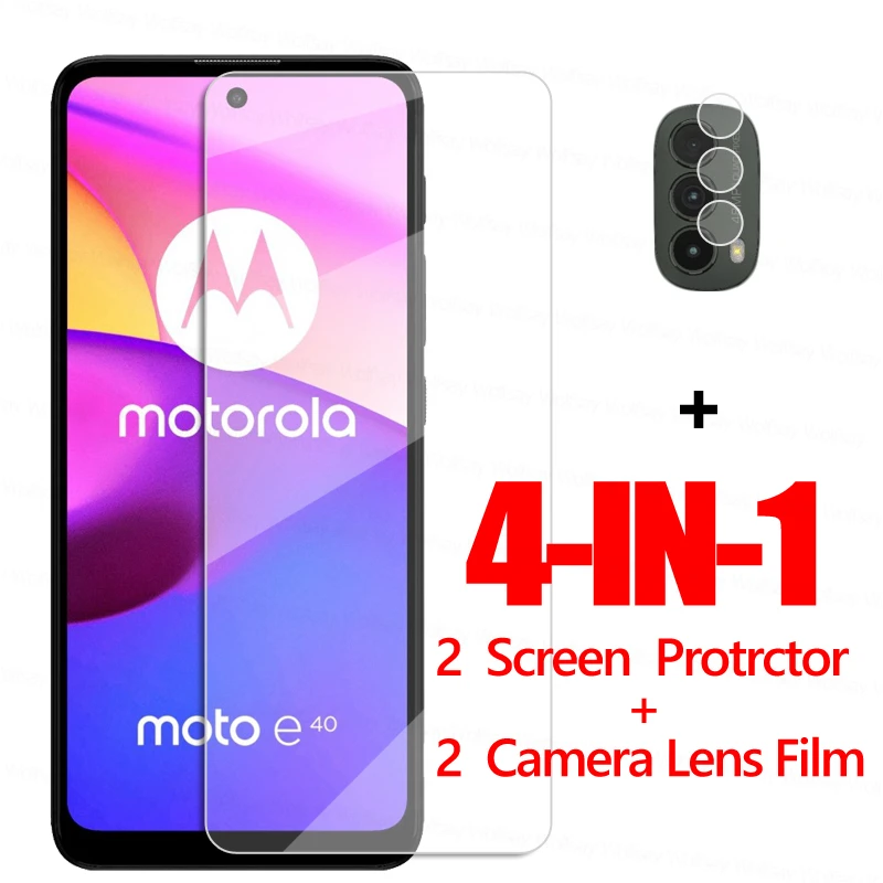 4IN1 Clear Glass For Motorola Moto E40 Glass Screen Protector Motorola Moto E40 Phone Film Tempered Glass Moto E40 E30 E20 G30