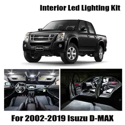 7 Bulbs White Canbus Car LED interior Dome Map Reading Light Kit For 2002-2019 Isuzu D-MAX D MAX Dmax I II License Plate Lamp