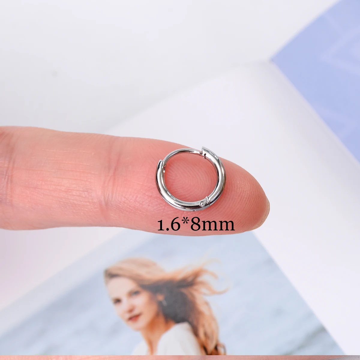 1.6mm Thickness Small Stainless Steel Round Mini Good Smooth Hoop Earrings for Women Cartilage Piercing Loop Ear Ring