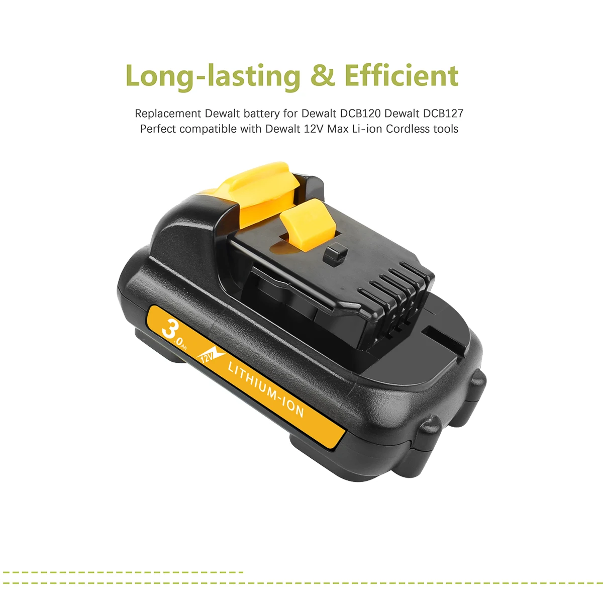 For Dewalt 12V Battery 3.0Ah DCB120 DCB123 DCB127 DCB121 DCD710S2 DCF610S2 DCF805 DCF815 DCF813S2 DCS310B Replacement Battery