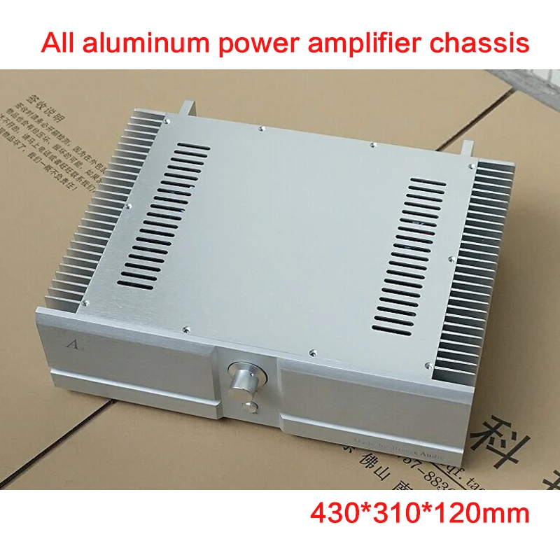 DIY All-aluminum Power Amplifier Chassis BZ4312A2 with Radiator Case Amplifier Enclosure Audio Shell  430*310*120mm