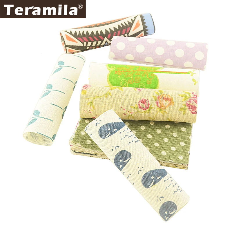 Teramila Tela di Cotone Tessuto di Lino Fabric20 Pcs/Lot 12x12cm Telas Tissus FAI DA TE Fatti A Mano Da Cucire Zakka Cuscino trapunte E Piumoni Borsa Patchwork