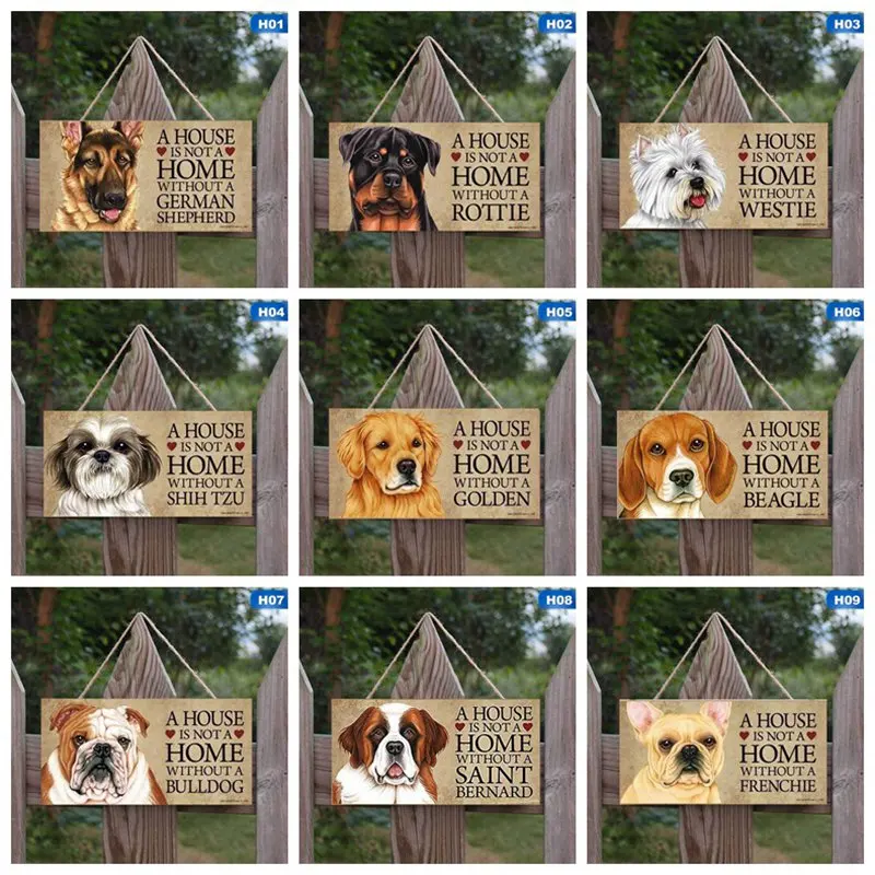 10x20cm Decor Dog Tags Wooden Pet Tag Dog Lovely Friendship Animal Sign Plaques Rustic Wall Decor Home Decoration for Doggy home