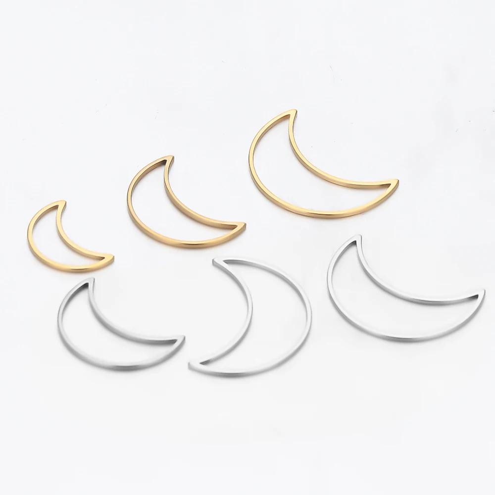 20 Stück Edelstahl-Mondanhänger für DIY-Schmuckherstellung, Armbandverbinder, Halskettenanhänger, Ohrringzubehör, Handarbeitsmaterialien – Detail 4