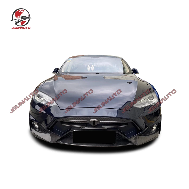 Carbon Fiber Body Kit For Tesla Model S 2015-19 Larte Style FRP+Carbon Fiber Front Bumper Rear Diffuser Spoiler Side Skirts