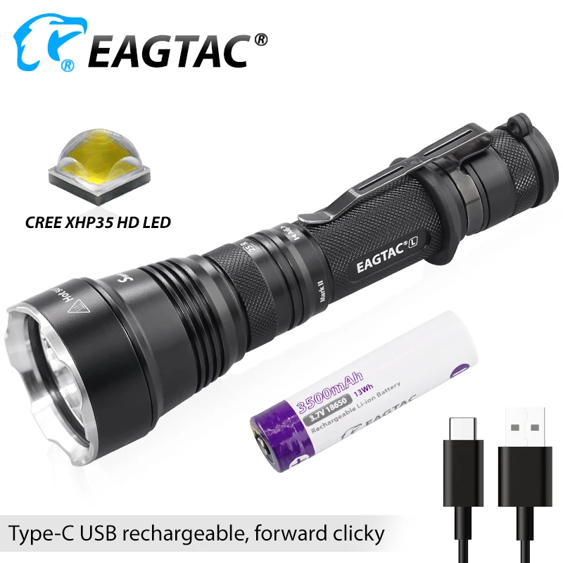 EAGTAC S25L-R SFT 40 LED USB Rechargeable Flashlight 18650 Multi Modes Strobe Tactical Torch Hunting Duty Light Law enforment