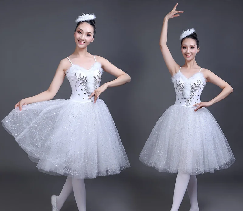 

White Swan Lake Ballet Stage wear Costumes Adult Romantic Platter Ballet Dress Girls Women Classical Ballet Tutu Dance wear Suit